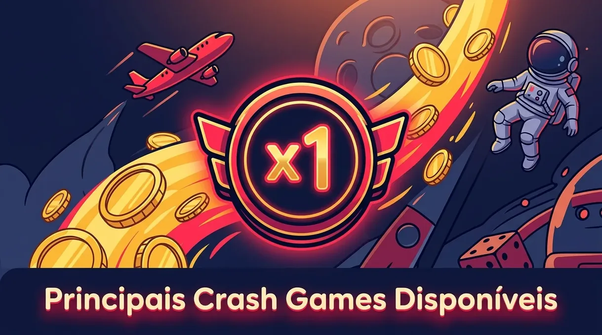 Vários crash games representados com multiplicador central e moedas douradas.
